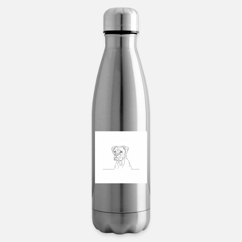 Boxer Hund - Isolierflasche - Lightsilver