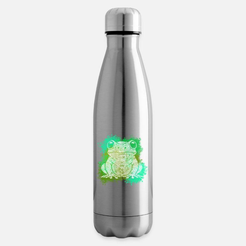 Zentangle-Frosch - Isolierflasche - Lightsilver