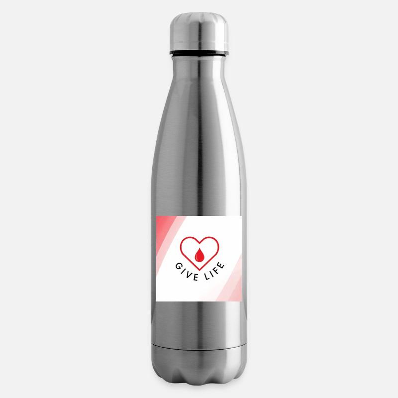 Schenken Sie Leben: Blutspenderherz - Isolierflasche - Lightsilver