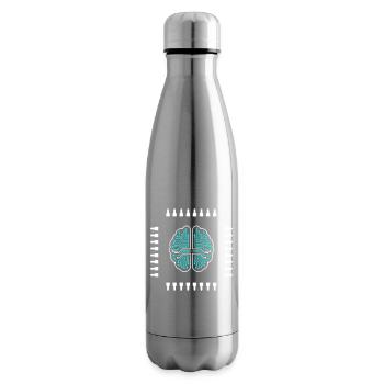 Vecteur technologique de processeur de puce cérébrale IA - Bouteille isotherme - argent clair - Droite