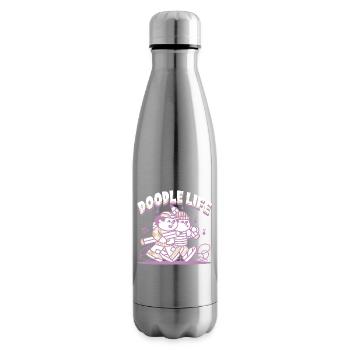 Doodle Life Doodle Drawing - Insulated Water Bottle - silver - Right