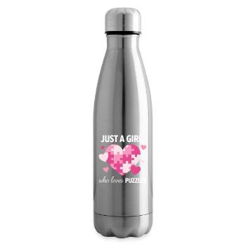 Juste une fille qui adore les énigmes - Bouteille isotherme - argent clair - Droite