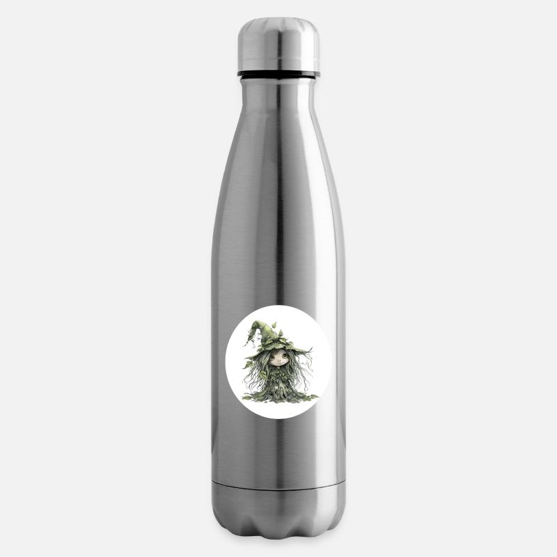 Waldfee Kobold im Blattwald - Isolierflasche - Lightsilver