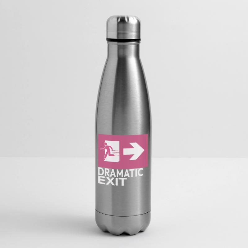 Dramatic Exit Funny Statement Minimal Graphic Insulated Water Bottle