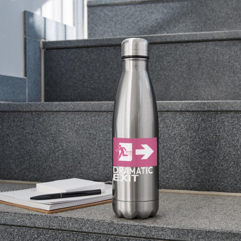 Dramatic Exit Funny Statement Minimal Graphic Insulated Water Bottle