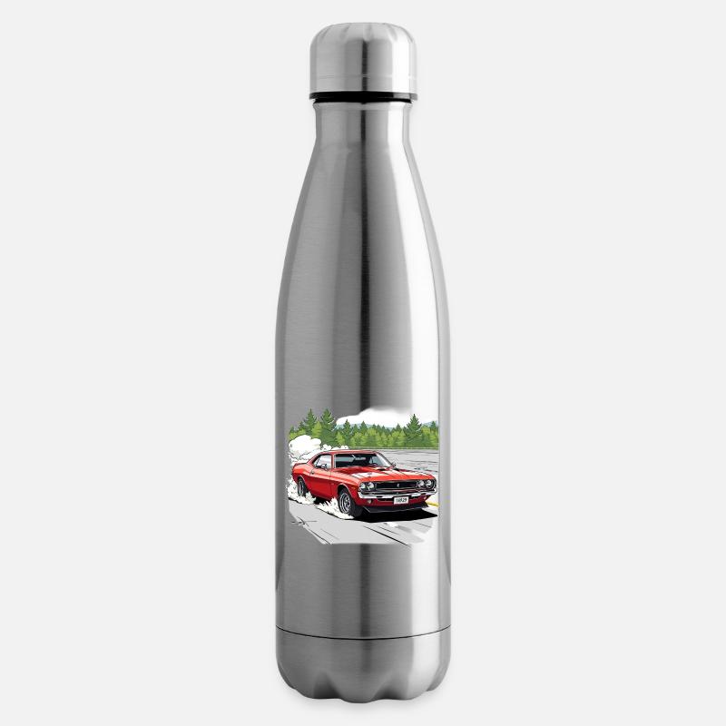 Klassische Auto-Drift in Rot - Isolierflasche - Lightsilver