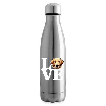 LOVE Golden Retriever Dog Dog Lover Funny - Insulated Water Bottle - silver - Right
