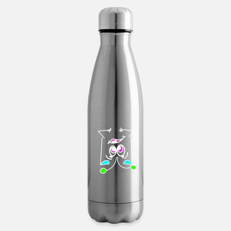 Neon-Mood Flip - Das Umdreh-Gesicht - Isolierflasche - Lightsilver