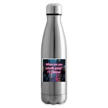 Neon Rain Street Quote - Insulated Water Bottle - silver - Right
