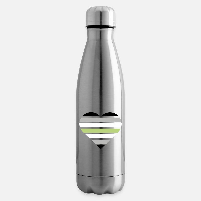 Pride Flag Heart · Agender - Isolierflasche - Lightsilver