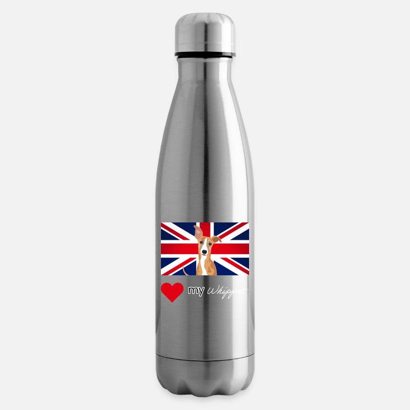 LUVMYWHIPPET (Weißer Text, Lebendig) - Isolierflasche - Lightsilver