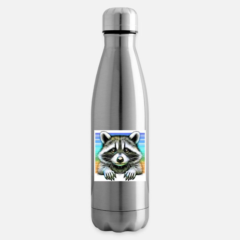 Raton laveur - Bouteille isotherme - argent clair