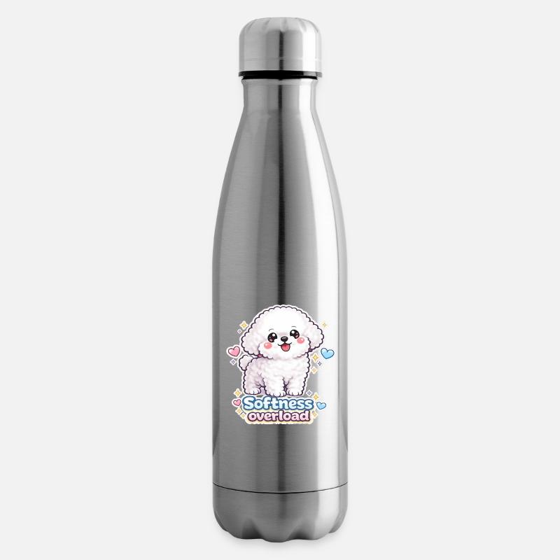 Softness Overload - Cute Bichon Dog Design - Isolierflasche - Lightsilver