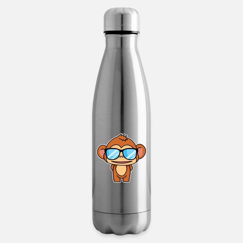 Cleveres Äffchen - Isolierflasche - Lightsilver