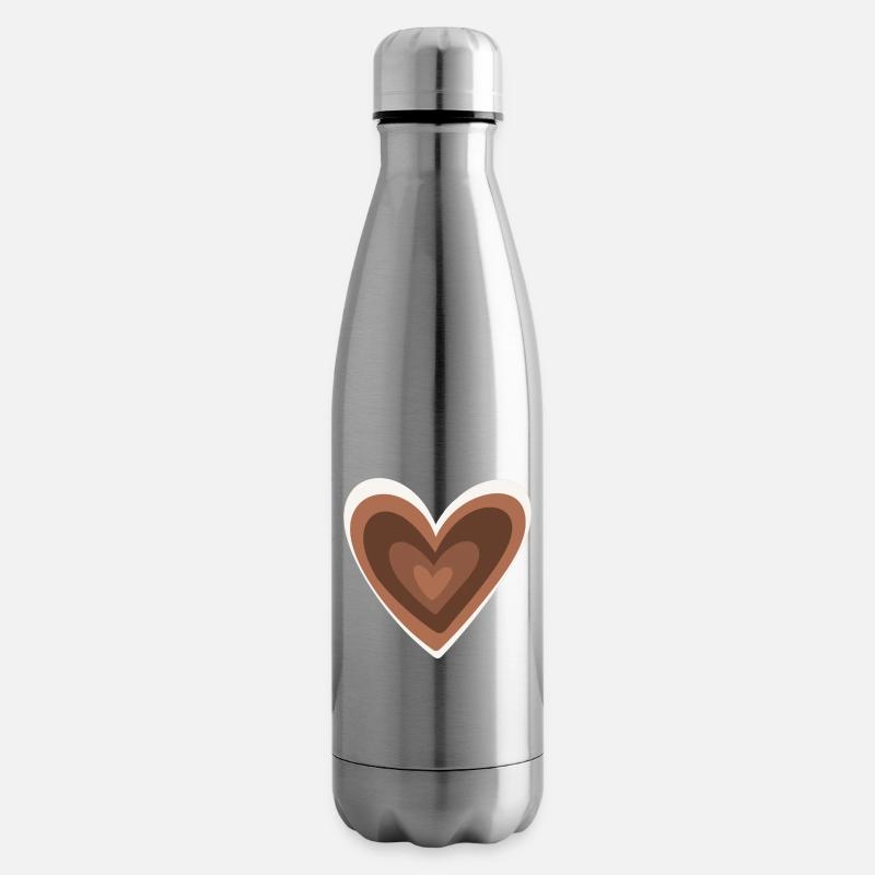 Brown Heart - Isolierflasche - Lightsilver