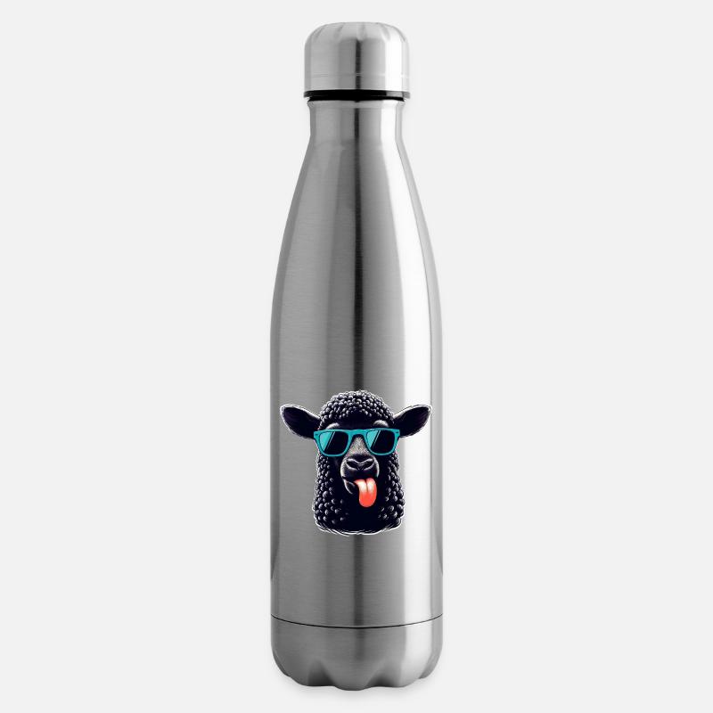 Mouton noir - Bouteille isotherme - argent clair