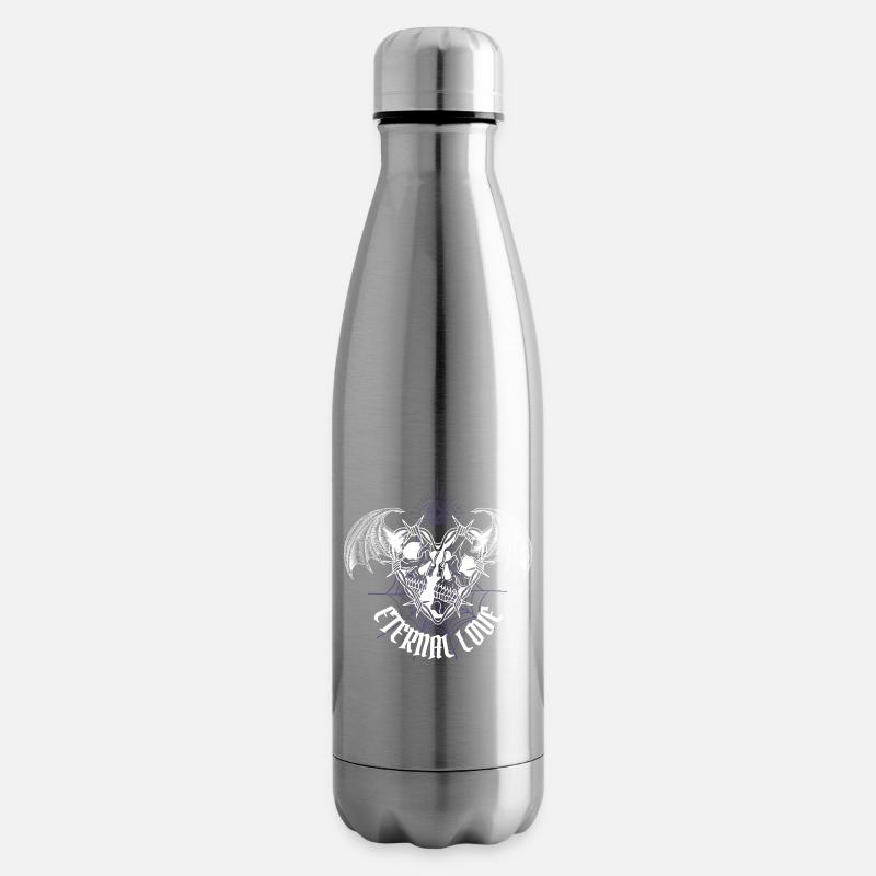 Ewige Liebe Gothic Schädel - Isolierflasche - Lightsilver