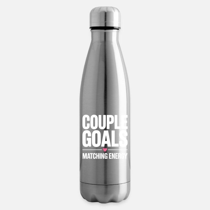 Couple Goals. Matching Energy. Romantischer Spruch - Isolierflasche - Lightsilver