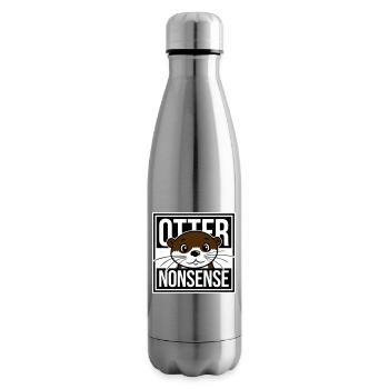 Otter Nonsense Funny Pun Otter Love Saying - Insulated Water Bottle - silver - Right