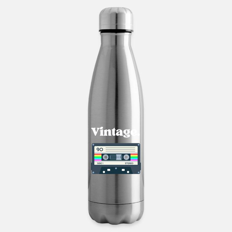 Retro-Vintage-Kassette – Nostalgie-Design - Isolierflasche - Lightsilver