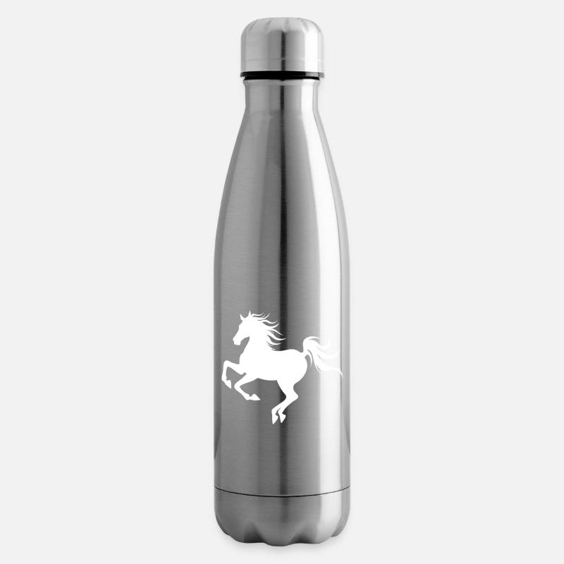 Anmutige Pferdesilhouette in Bewegung - Isolierflasche - Lightsilver