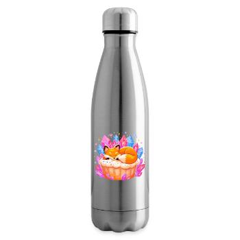 Schlafender Fuchs im Kristallcupcake - Isolierflasche - Lightsilver - Rechts