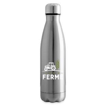 Made in Farm Humor Farming, Tractor, Wheat - Insulated Water Bottle - silver - Right