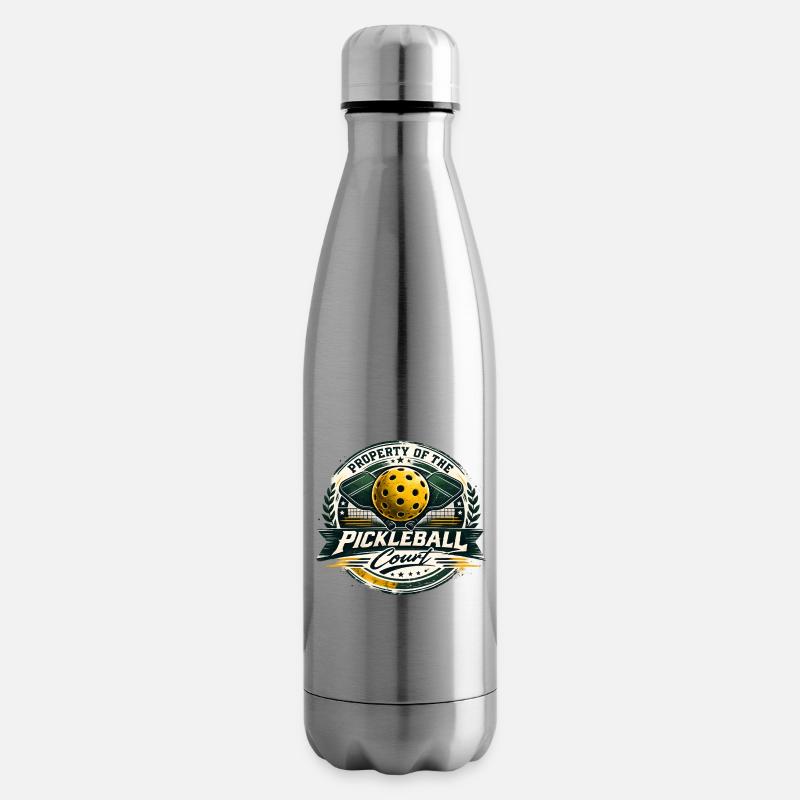 Emblème du terrain de pickleball - Bouteille isotherme - argent clair