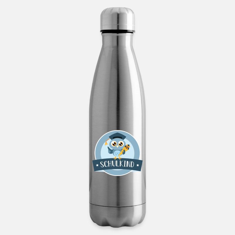 Schulkind Eule mit Zuckertüte - Isolierflasche - Lightsilver