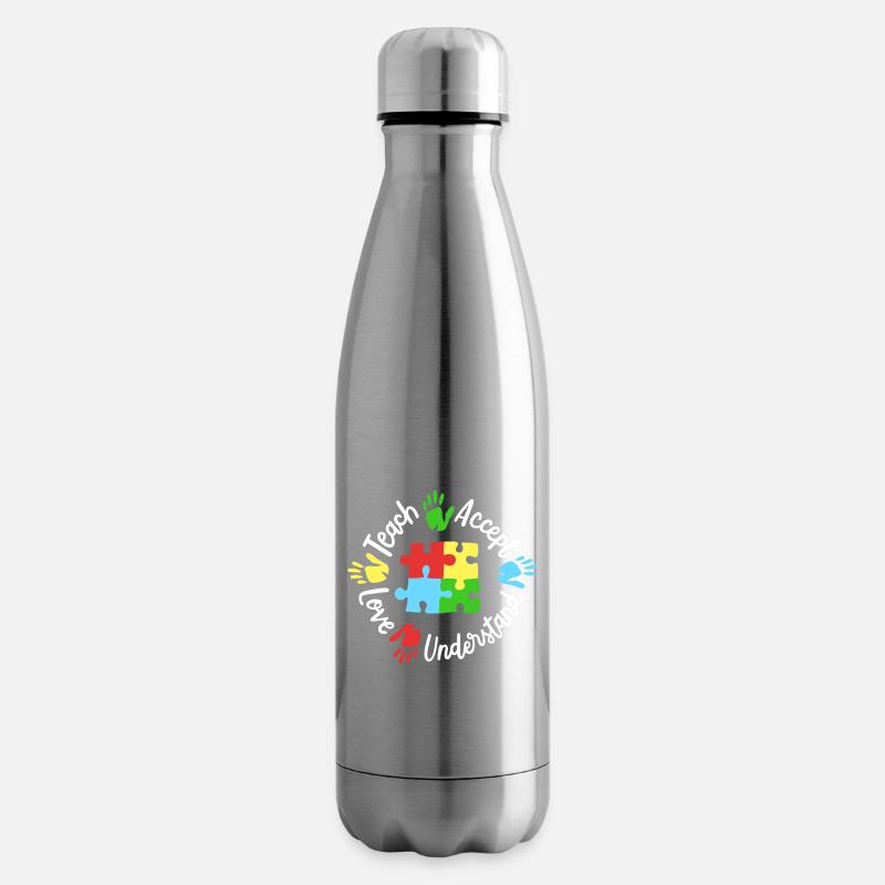 Autismus Bewusstsein Lehrer - Isolierflasche - Lightsilver