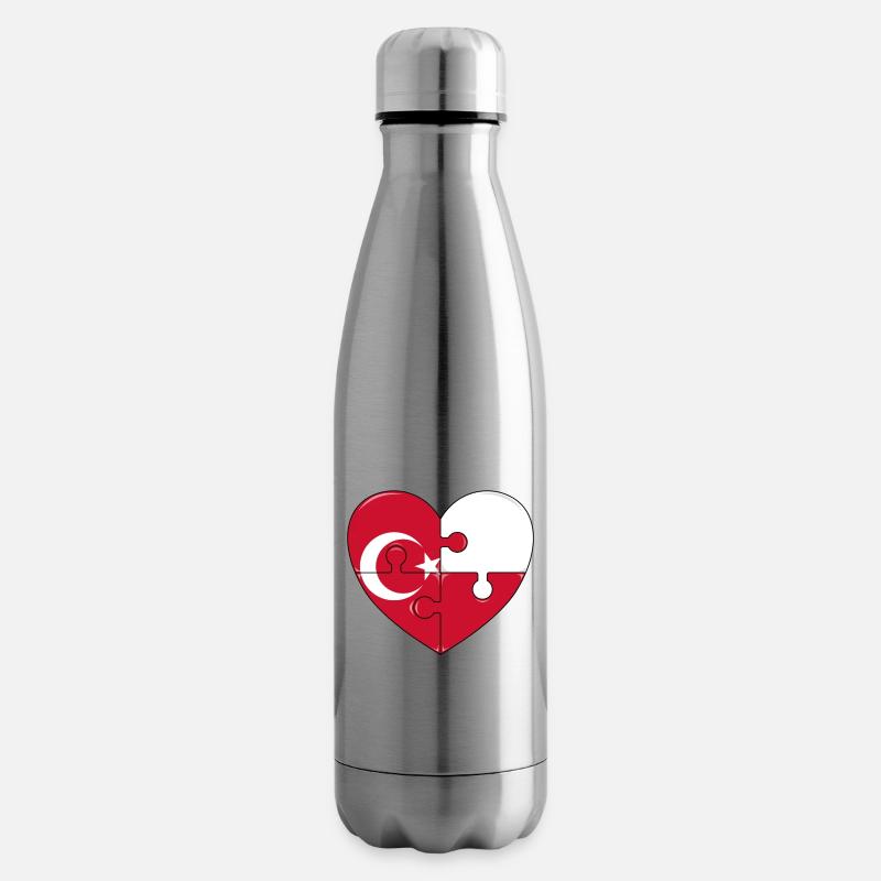 Puzzleherz Flaggenfusion - Isolierflasche - Lightsilver