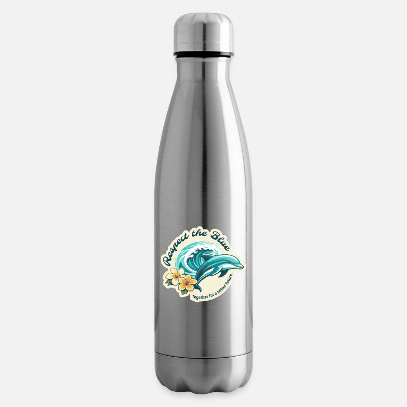 Protect the Blue - Delfin - Isolierflasche - Lightsilver