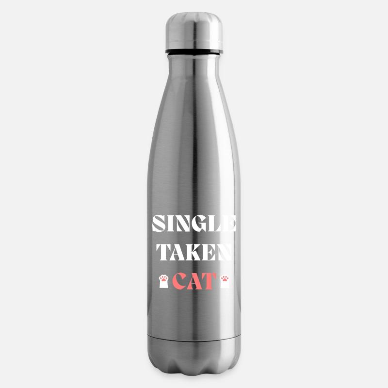Chat unique pris pour la Saint-Valentin - Bouteille isotherme - argent clair