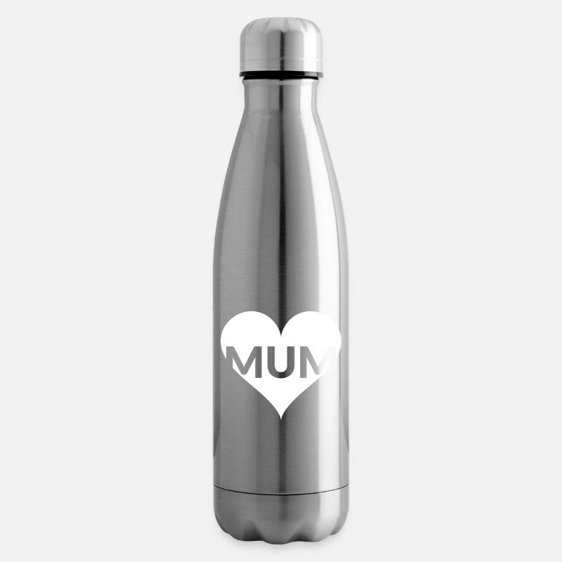 Herz mit MUM Schriftzug - Isolierflasche - Lightsilver