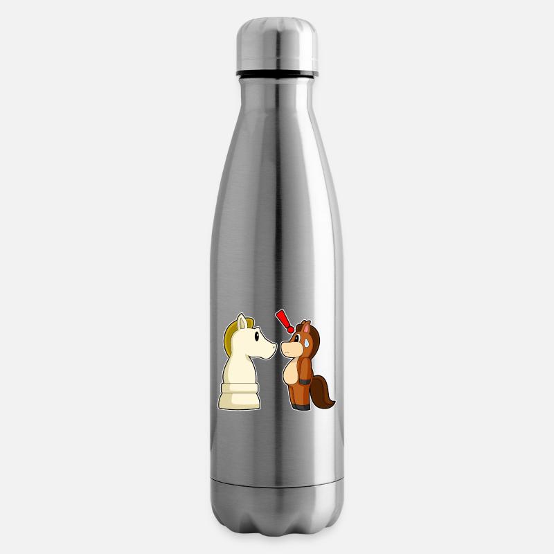 Schachfigur Springer Pferd Schach - Isolierflasche - Lightsilver