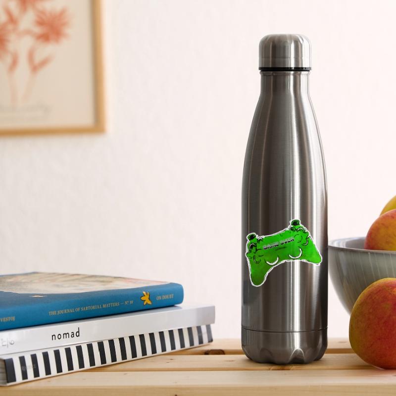 green comic controller with text GAME OVER Insulated Water Bottle
