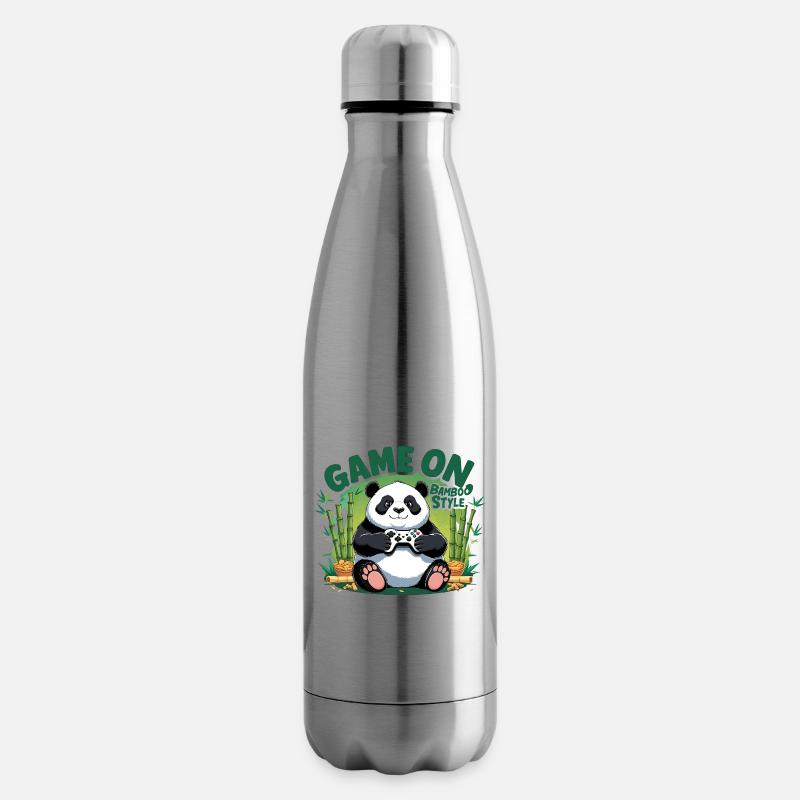 Panda Spielefreund Bamboo Style - Isolierflasche - Lightsilver