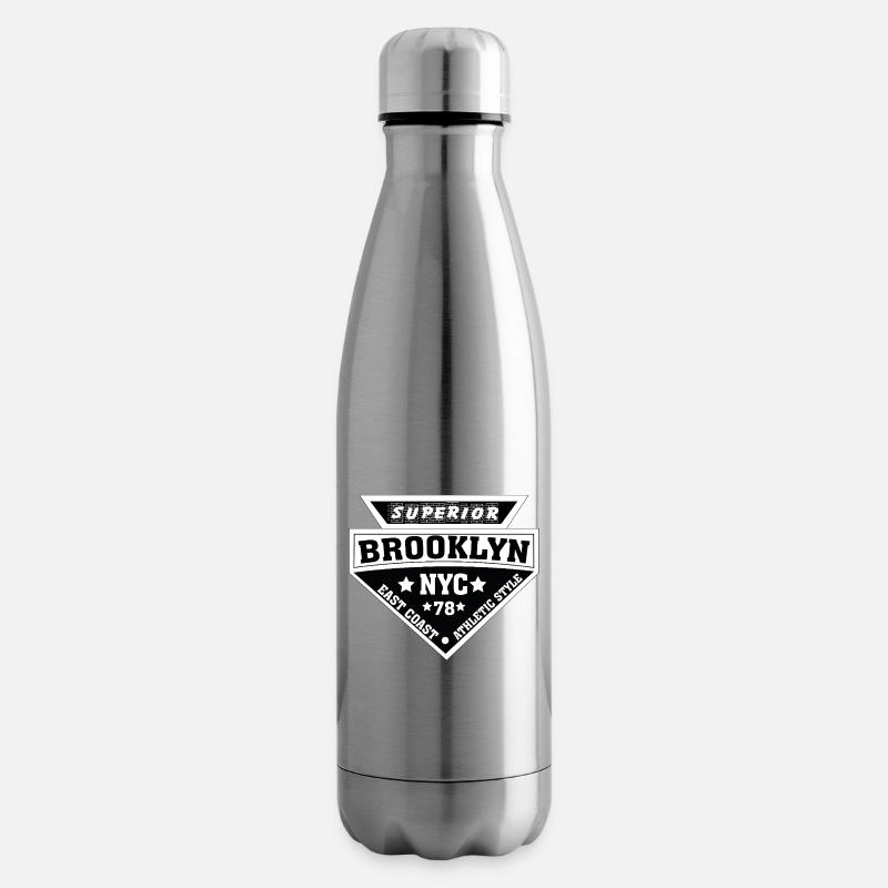 Brooklyn NYC Athletic Shield - Insulated Water Bottle - silver