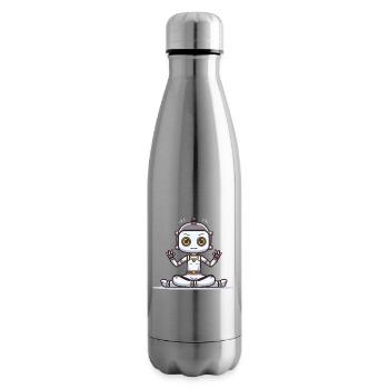Kleiner Roboter im Lotussitz - Isolierflasche - Lightsilver - Rechts