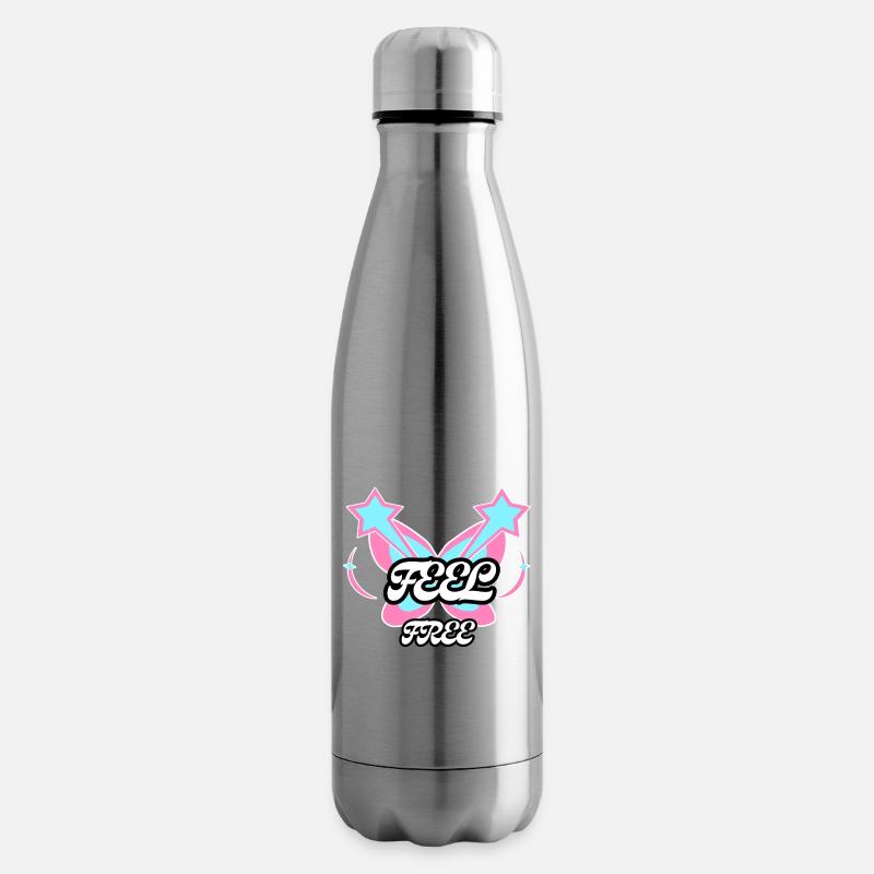 Feel Free Butterfly Emblem - Isolierflasche - Lightsilver