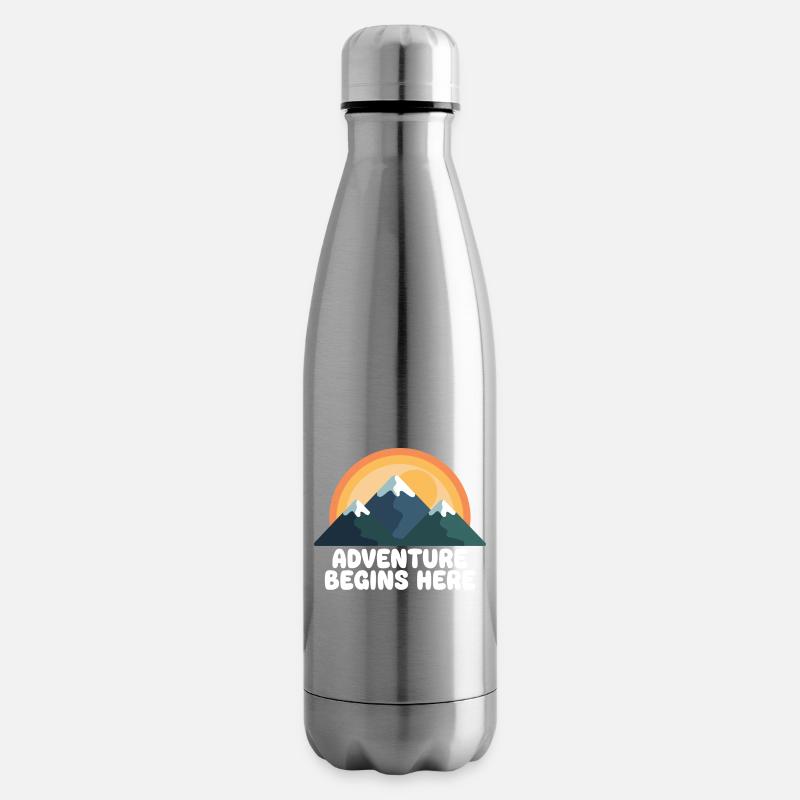 Aventure Mountain Peak Coucher de soleil - Bouteille isotherme - argent clair
