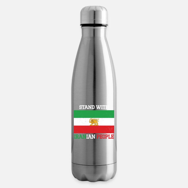 Stand mit dem iranischen Volksemblem - Isolierflasche - Lightsilver