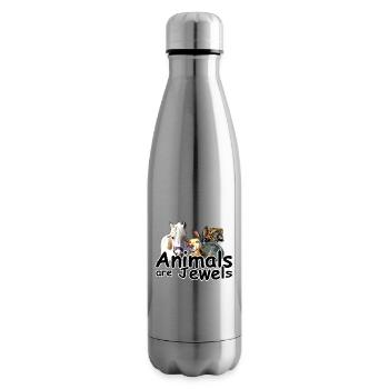 Animals Jewels Tiere Tier Tierschutz Geschenk - Isolierflasche - Lightsilver - Rechts