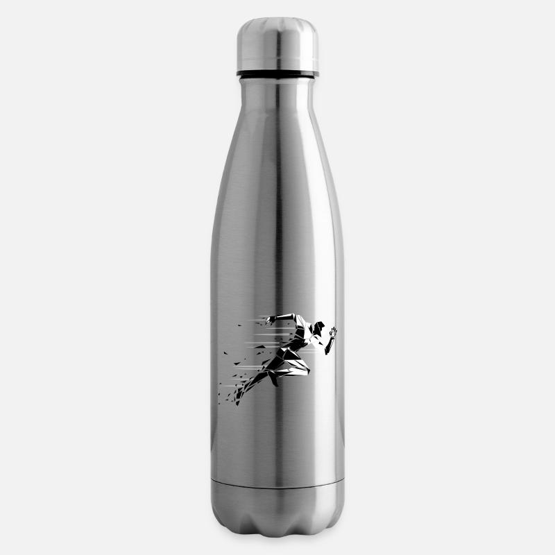 running man noir et blanc - Bouteille isotherme - argent clair