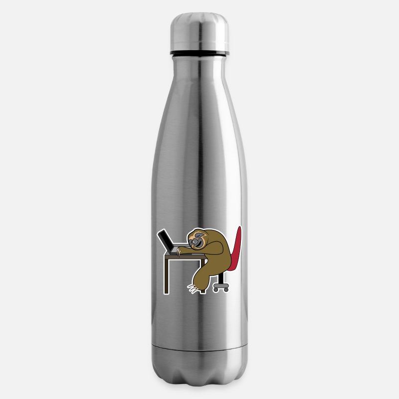 Laptop Home Office Statement Wfh Lustig Freelancer - Isolierflasche - Lightsilver