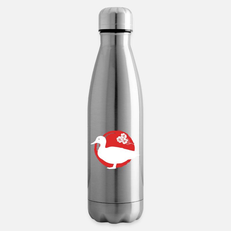 Ente Silhouette Japanisch - Isolierflasche - Lightsilver