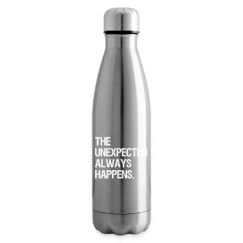 the unexpected always happens - Insulated Water Bottle - silver - Right