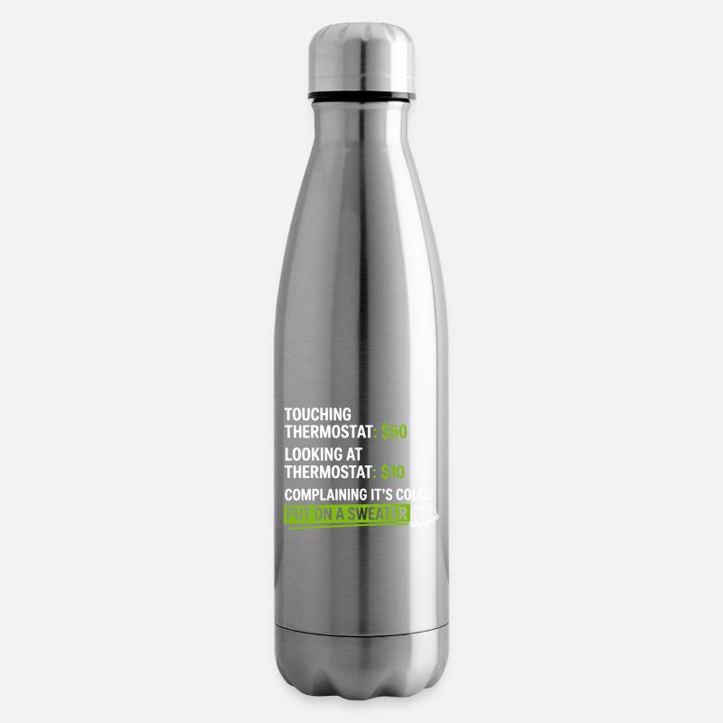 Humour thermostat : Mettez un pull - Bouteille isotherme - argent clair