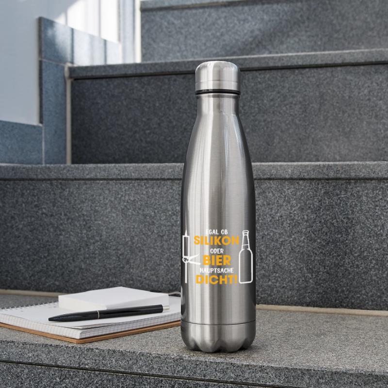 Silikon oder Bier – Hauptsache dicht Isolierflasche