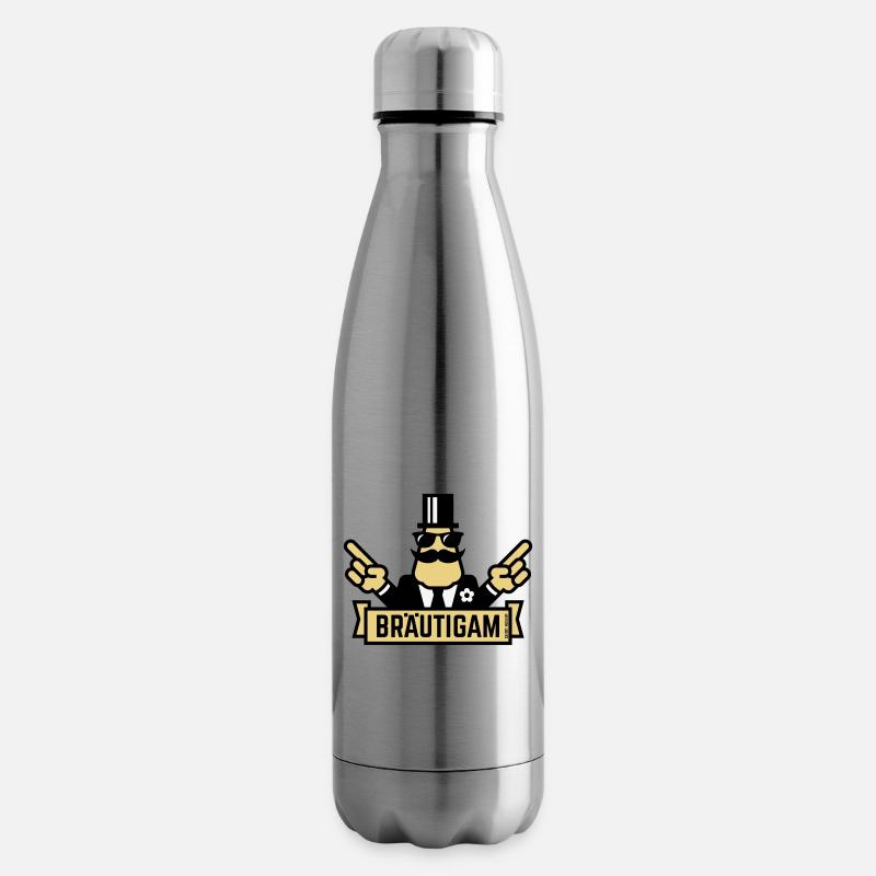 Bräutigam Handzeichen (Polterabend / JGA / 3C) - Isolierflasche - Lightsilver